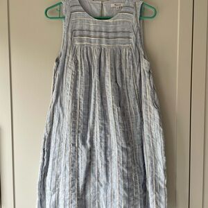 Madewell Yoked Textured Stripe Mini Dress